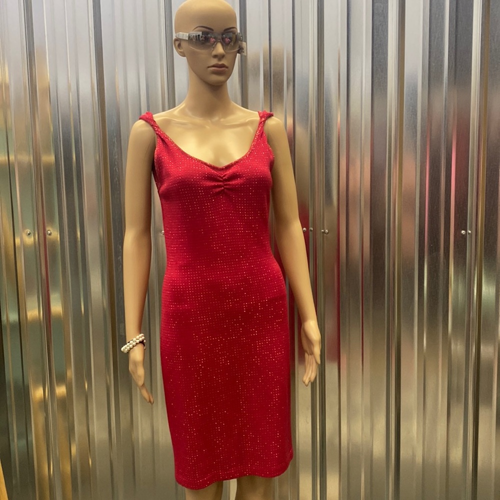 St. John beautiful red dress with sequins.